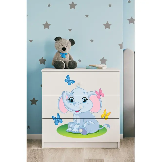 Komód gyermek számára Babydreams fehér – Egy elefánt,6