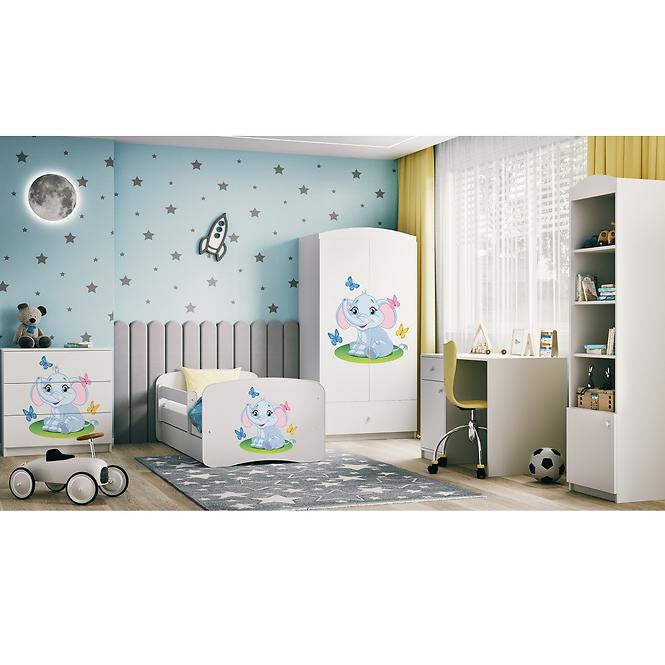 Komód gyermek számára Babydreams fehér – Egy elefánt