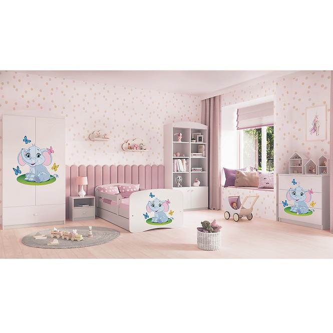 Komód gyermek számára Babydreams fehér – Egy elefánt