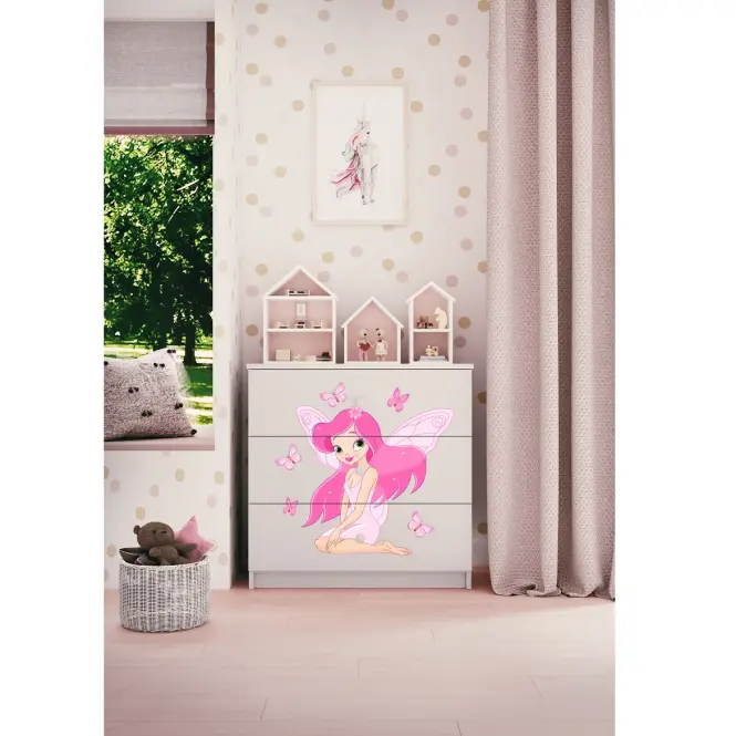 Komód gyermek számára Babydreams fehér – Tündér1,4