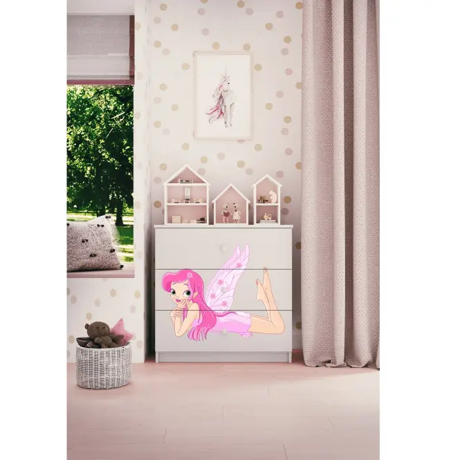 Komód gyermek számára Babydreams fehér – Tündér2,5