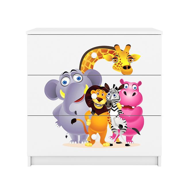 Komód gyermek számára Babydreams fehér – Zoo