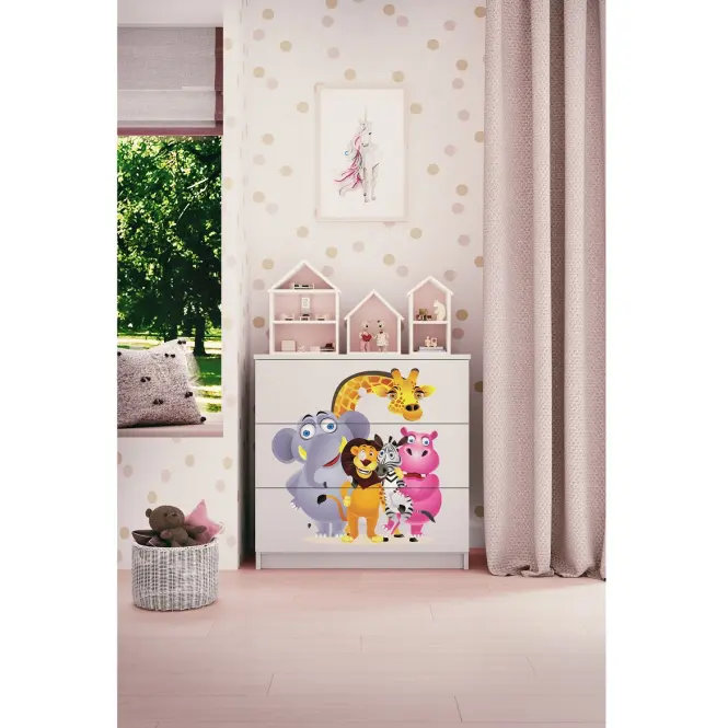 Komód gyermek számára Babydreams fehér – Zoo,5