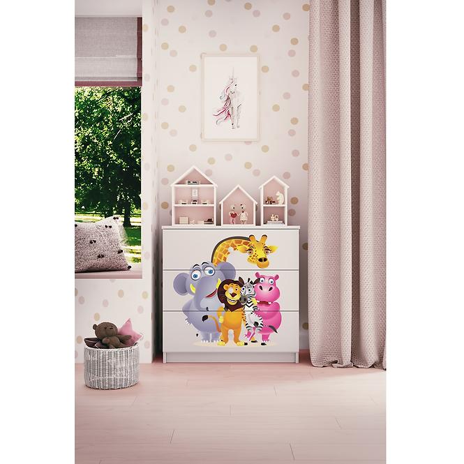 Komód gyermek számára Babydreams fehér – Zoo,5