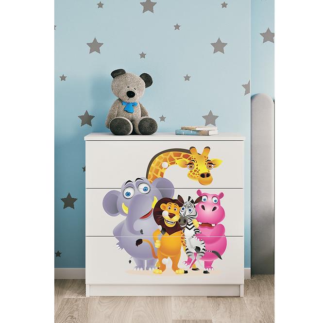 Komód gyermek számára Babydreams fehér – Zoo,6