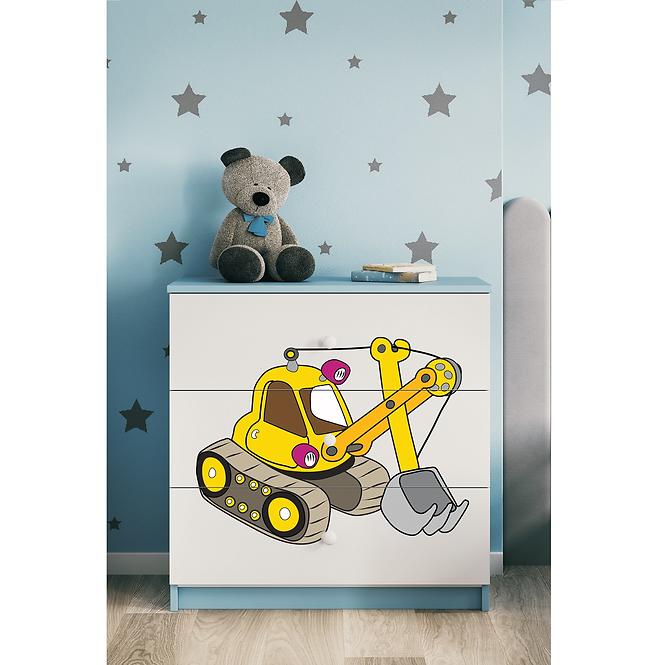 Komód gyermek számára Babydreams Kék– Kotrógép,5