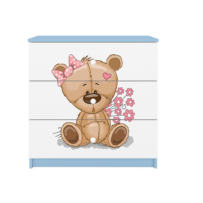 Komód gyermek számára Babydreams Kék– Medve Virágok,4