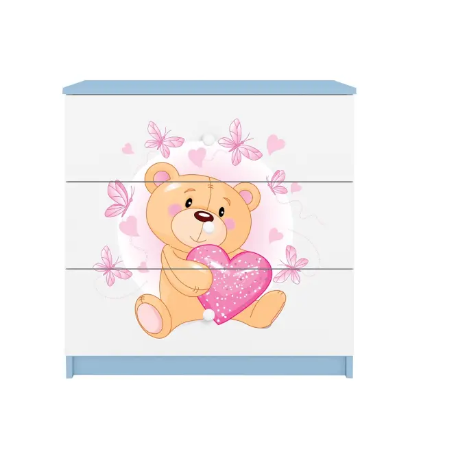 Komód gyermek számára Babydreams Kék– Medve Pillangó,4