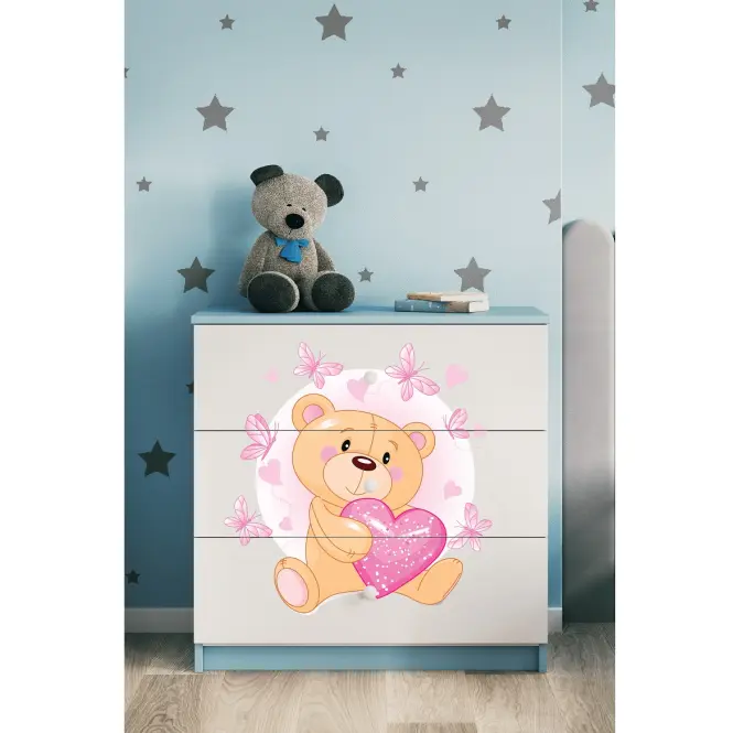 Komód gyermek számára Babydreams Kék– Medve Pillangó