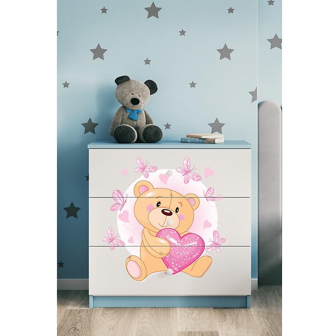 Komód gyermek számára Babydreams Kék– Medve Pillangó
