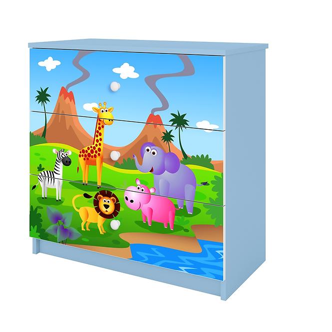 Komód gyermek számára Babydreams Kék– Safari