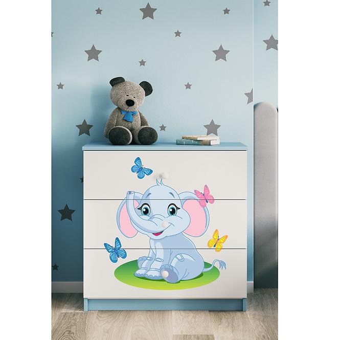 Komód gyermek számára Babydreams Kék– elefánt
