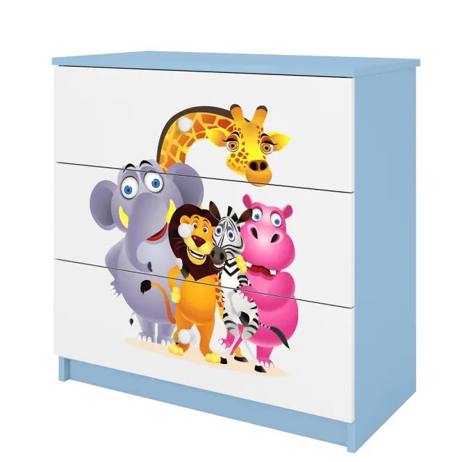 Komód gyermek számára Babydreams Kék– Zoo