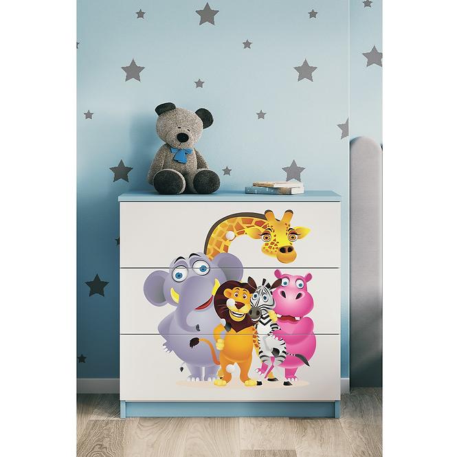 Komód gyermek számára Babydreams Kék– Zoo