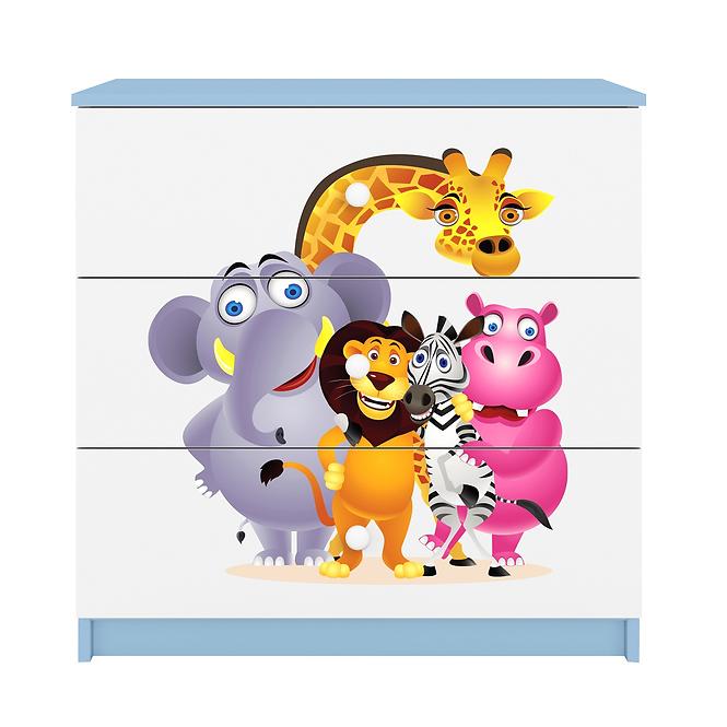 Komód gyermek számára Babydreams Kék– Zoo