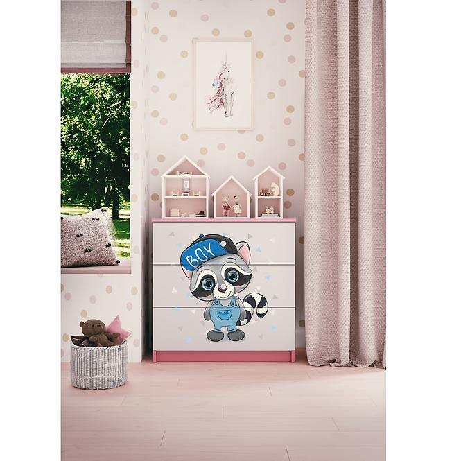 Komód gyermek számára Babydreams Rózsaszín –  mosómedve