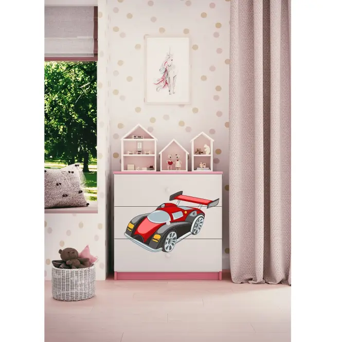 Komód gyermek számára Babydreams Rózsaszín – Auto