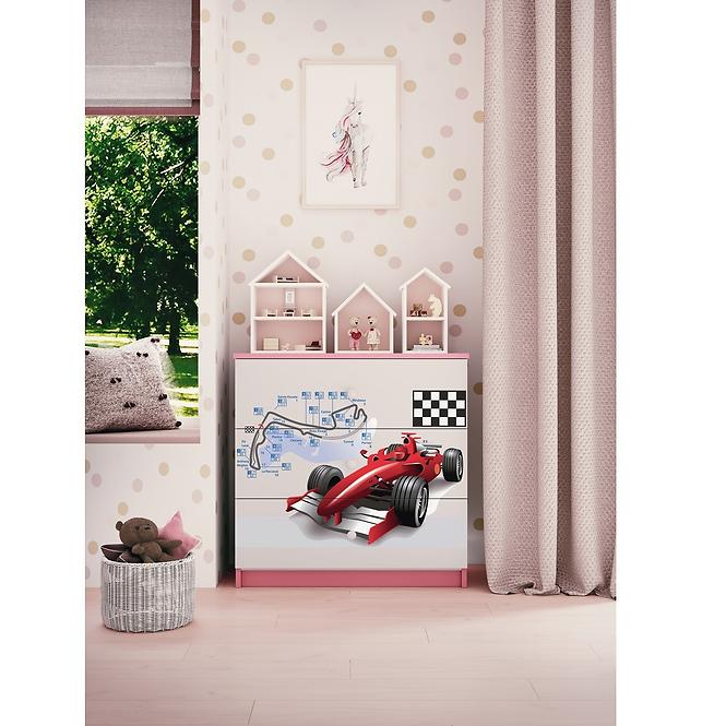 Komód gyermek számára Babydreams Rózsaszín – versenyző,5