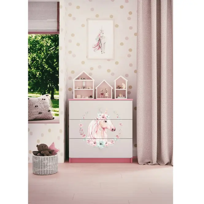 Komód gyermek számára Babydreams Rózsaszín – ló,5