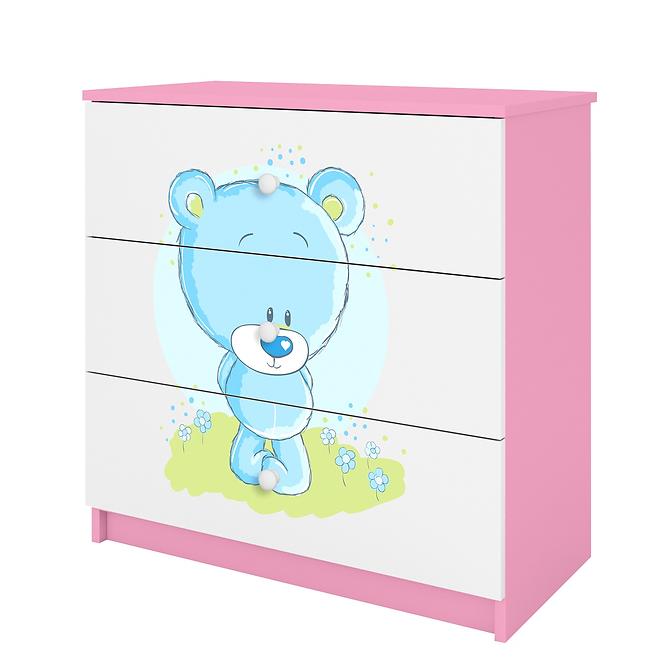 Komód gyermek számára Babydreams Rózsaszín – Medve kék,4
