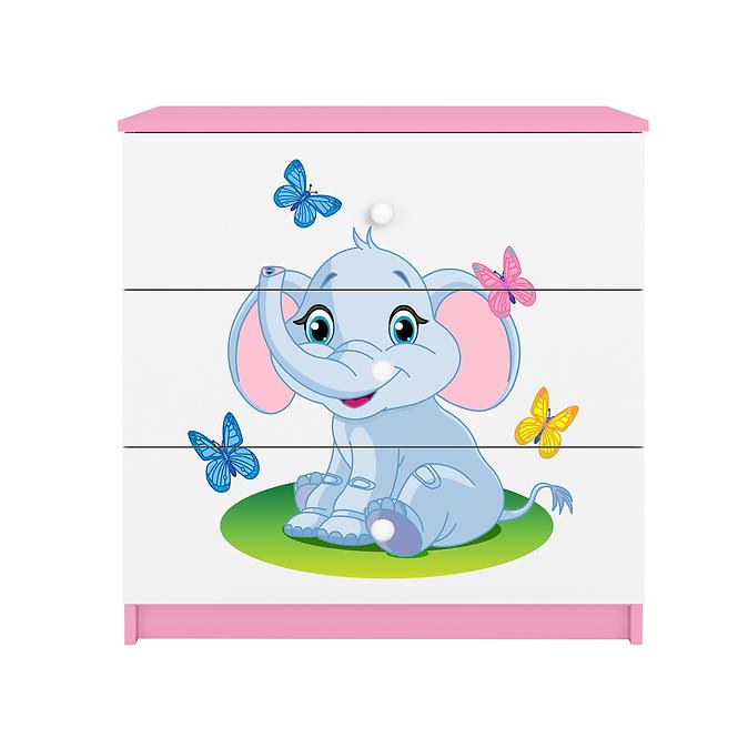Komód gyermek számára Babydreams Rózsaszín – Elefánt,3