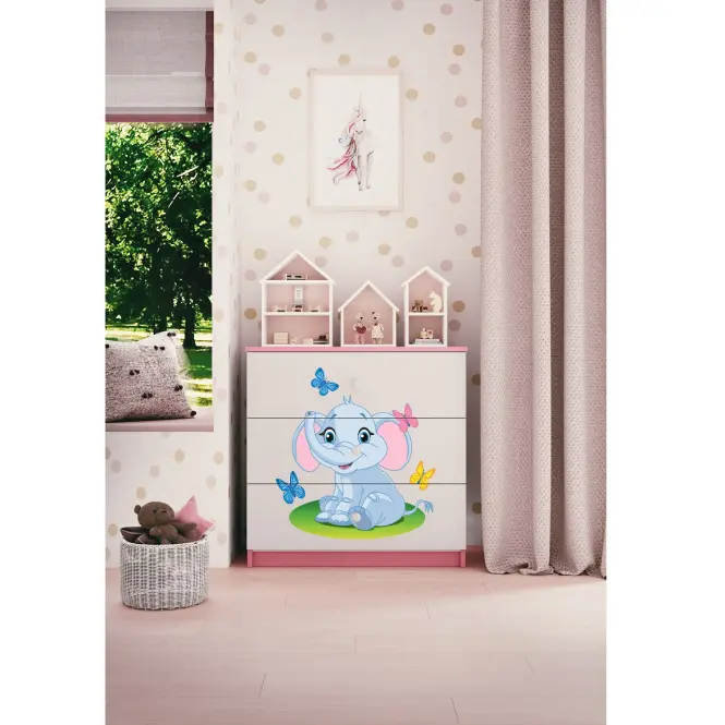 Komód gyermek számára Babydreams Rózsaszín – Elefánt,4