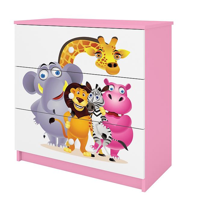Komód gyermek számára Babydreams Rózsaszín – Zoo