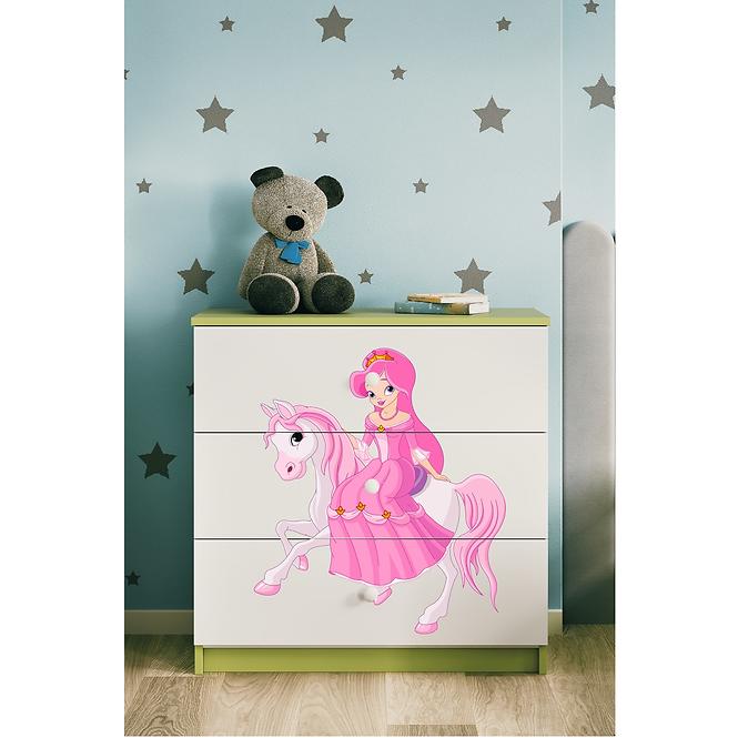 Komód gyermek számára Babydreams Zöld – Hercegnő 1