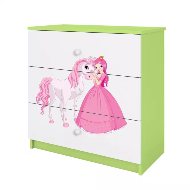 Komód gyermek számára Babydreams Zöld – Hercegnő 2