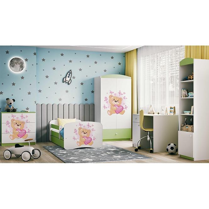 Komód gyermek számára Babydreams Zöld – Medve Pillangó