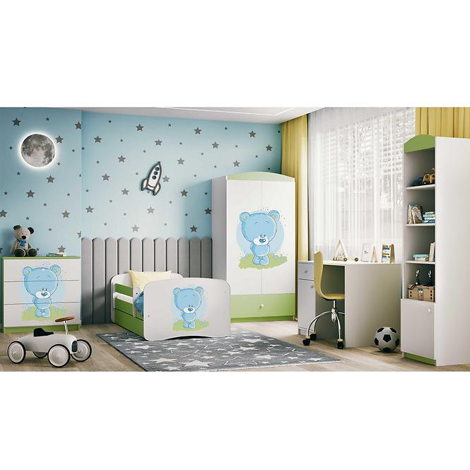 Komód gyermek számára Babydreams Zöld – Medve kék