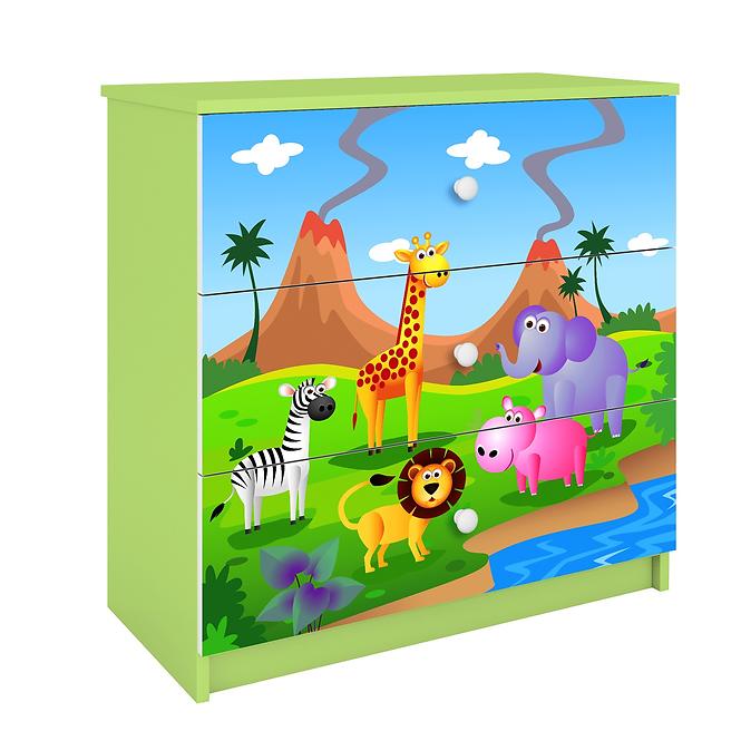 Komód gyermek számára Babydreams Zöld – Safari