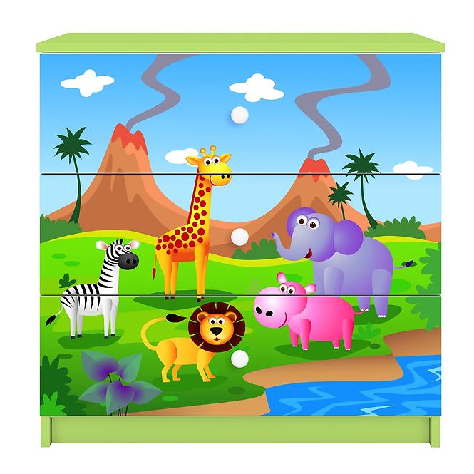 Komód gyermek számára Babydreams Zöld – Safari