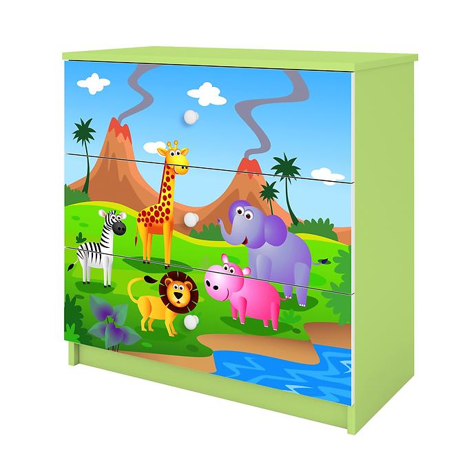 Komód gyermek számára Babydreams Zöld – Safari