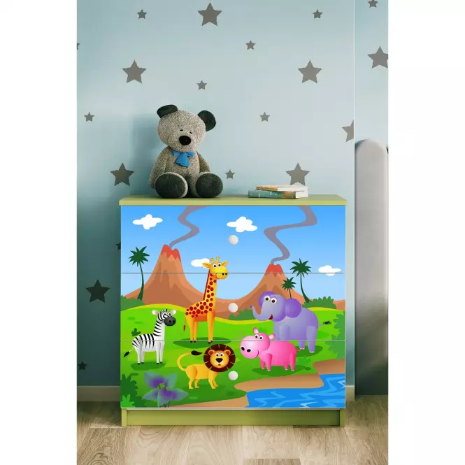 Komód gyermek számára Babydreams Zöld – Safari
