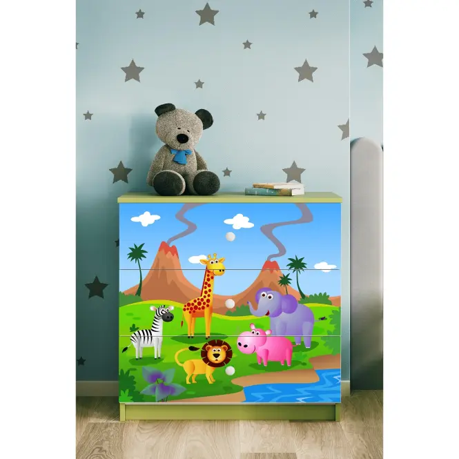 Komód gyermek számára Babydreams Zöld – Safari,4
