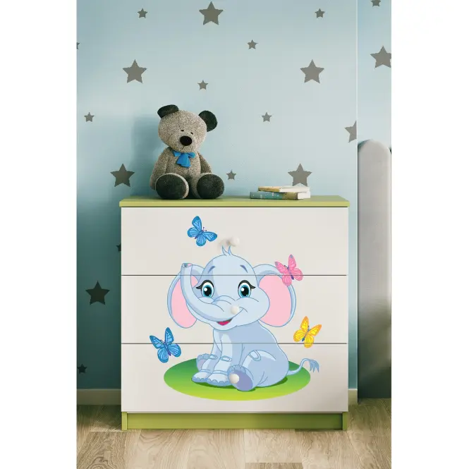 Komód gyermek számára Babydreams Zöld – Elefánt,5