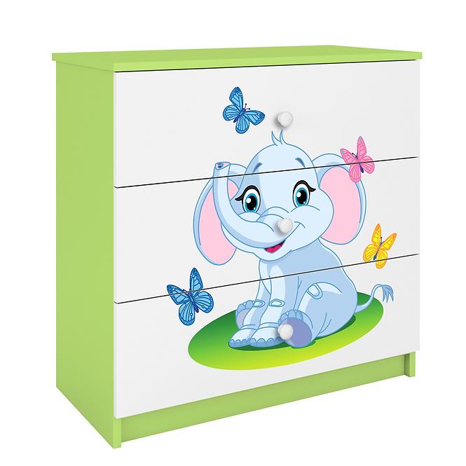 Komód gyermek számára Babydreams Zöld – Elefánt,3