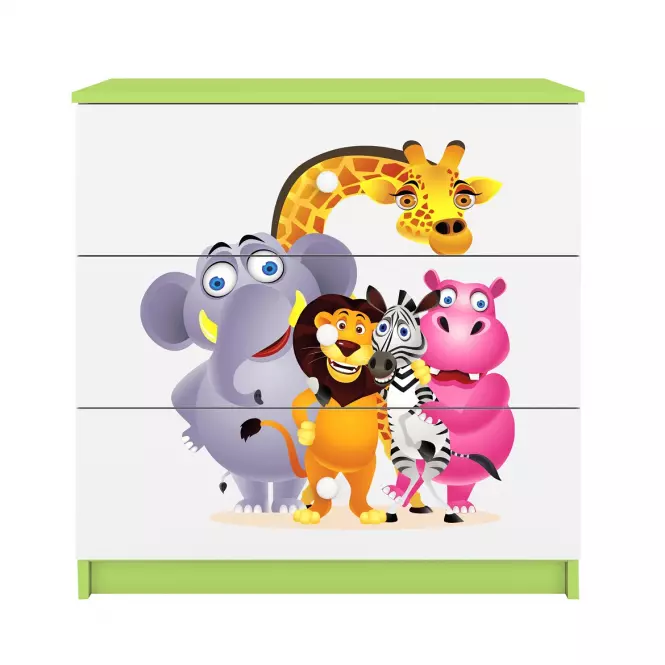 Komód gyermek számára Babydreams Zöld – Zoo
