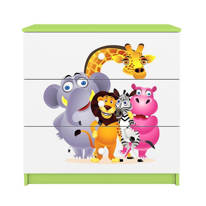 Komód gyermek számára Babydreams Zöld – Zoo