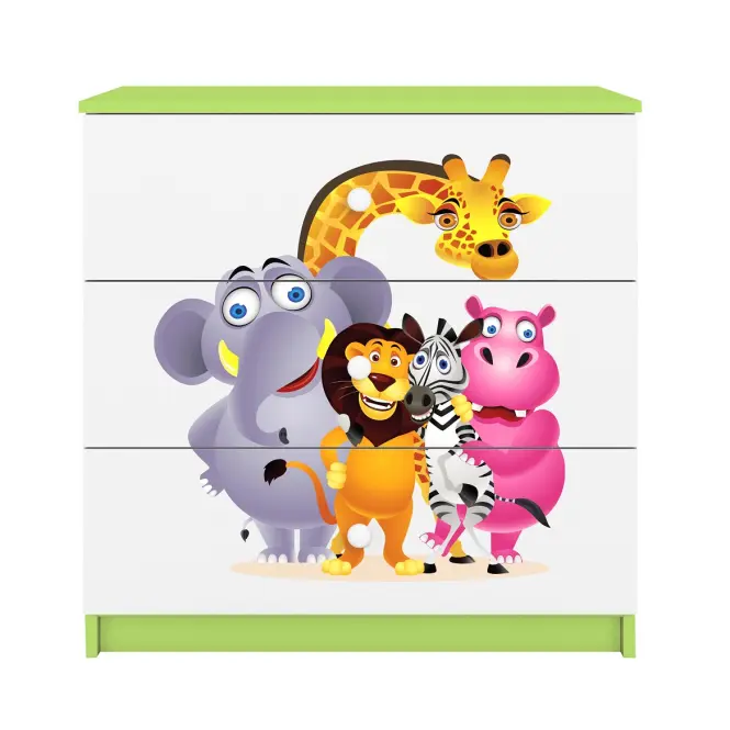 Komód gyermek számára Babydreams Zöld – Zoo,4