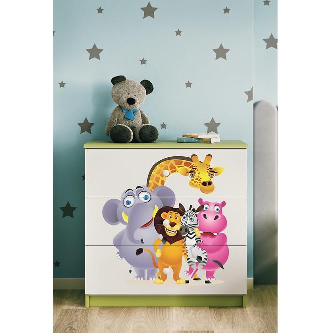 Komód gyermek számára Babydreams Zöld – Zoo