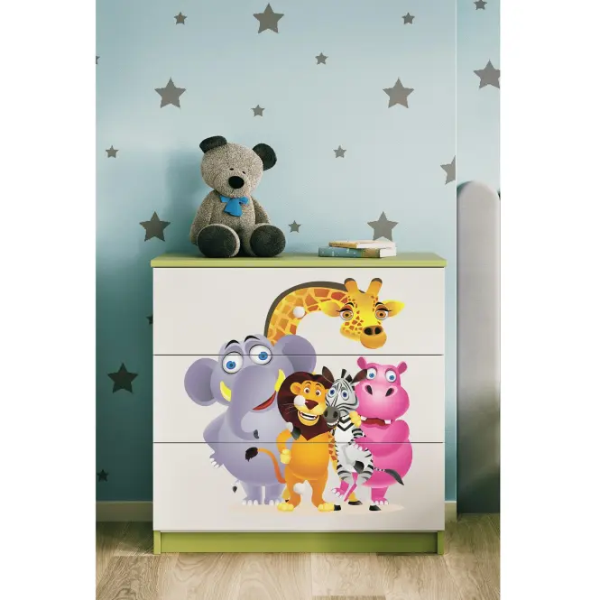 Komód gyermek számára Babydreams Zöld – Zoo,5