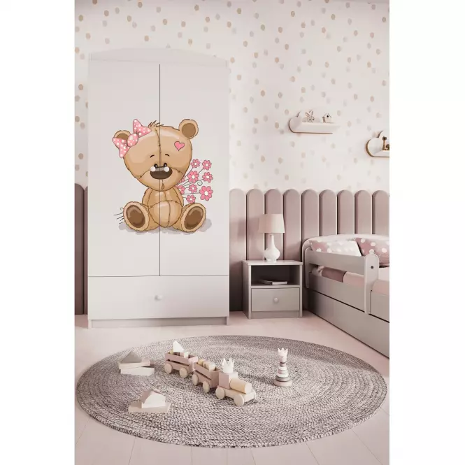 Szekrény Babydreams fehér – Medve Virágok