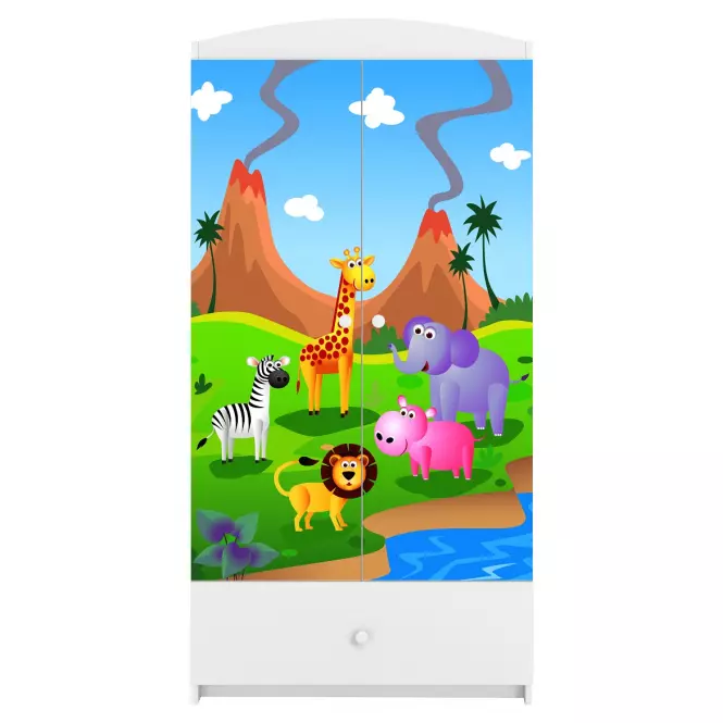 Szekrény Babydreams fehér – Safari