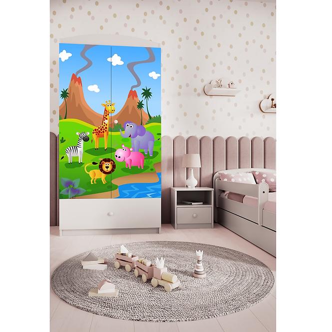 Szekrény Babydreams fehér – Safari