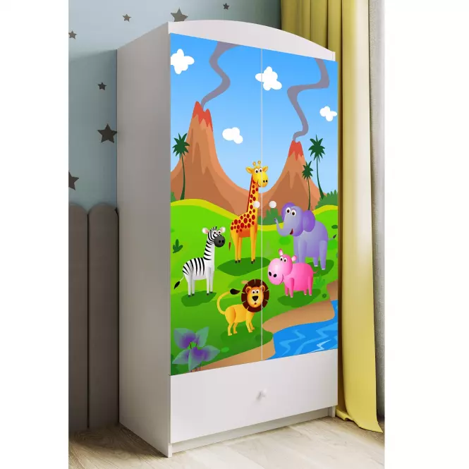 Szekrény Babydreams fehér – Safari