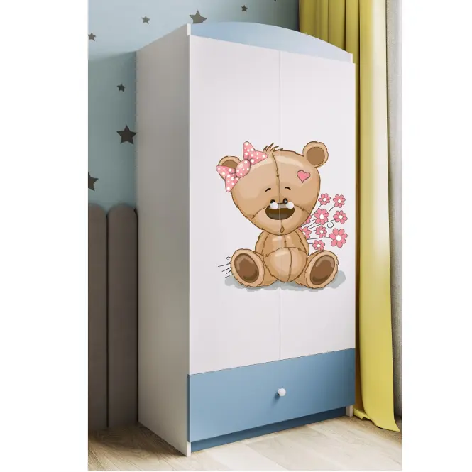 Szekrény Babydreams Kék – Medve Virágok,6