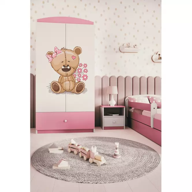 Szekrény Babydreams Rózsaszín – Medve Virágok