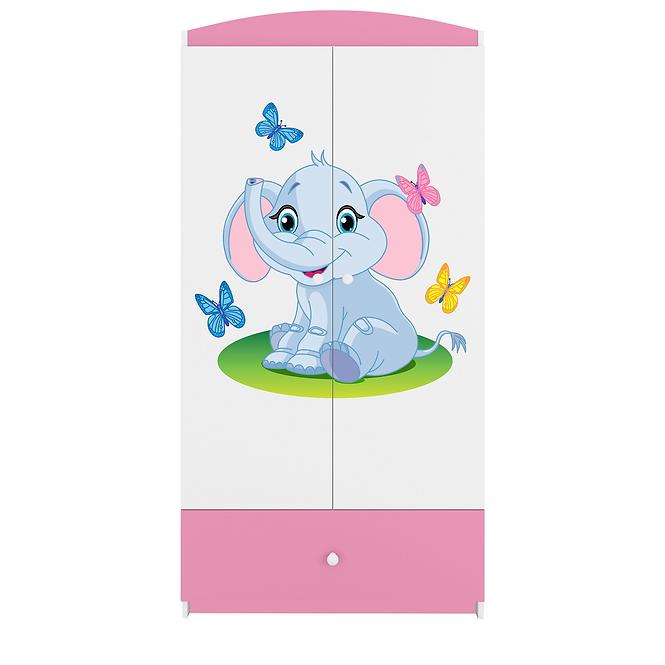 Szekrény Babydreams Rózsaszín – Elefánt